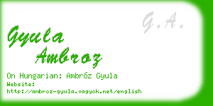 gyula ambroz business card